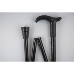 Sammenklappelig stok i sort.