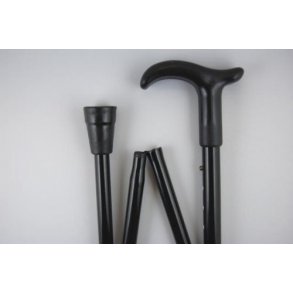 Sammenklappelig stok i sort.