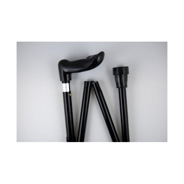 Anatomisk stok venstre i sort alluminium