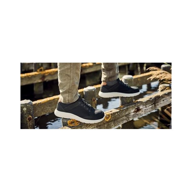 Herre sneakers med elastisk snre