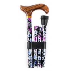 Sammenklappelig stok i sort.